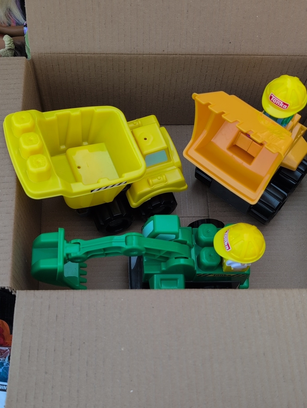 Tonka Yellow & Green Construction Vehicle Set with Orange Loader